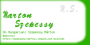 marton szepessy business card