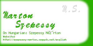 marton szepessy business card